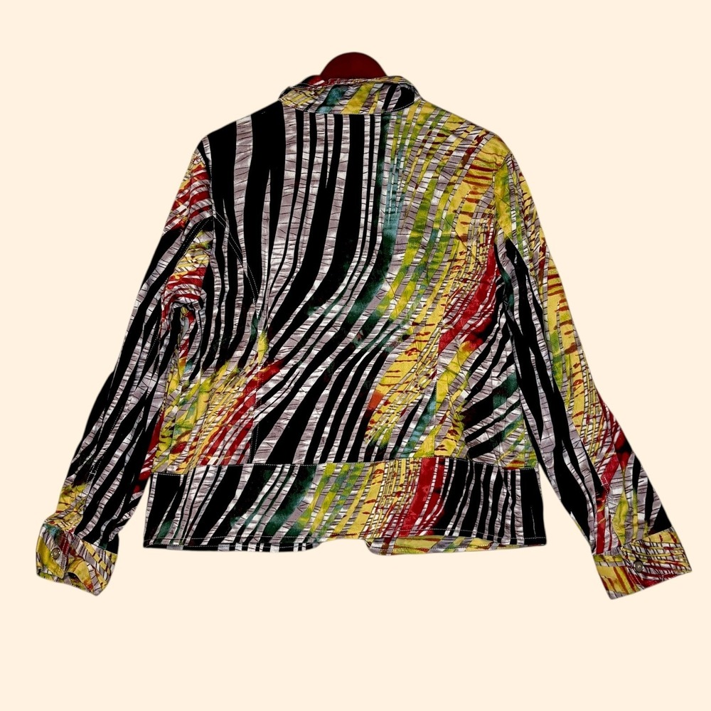 Drapers‎ & Damons Womens XL Jacket Geometric Print Art to Wear Artsy Safari - Picture 5 of 10